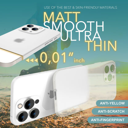 NALIA Ultra Slim Hardcase für iPhone 16 Pro Max – Matt-Transparent & 0.3mm Dünn – PHANTOM (Hauchdünnes Cover & Kamera-Vollschutz) – Marke aus Berlin