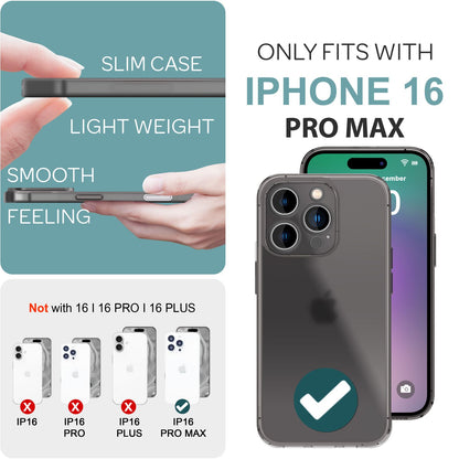 NALIA Ultra Slim Hardcase für iPhone 16 Pro Max – Matt-Transparent & 0.3mm Dünn – PHANTOM (Hauchdünnes Cover & Kamera-Vollschutz) – Marke aus Berlin