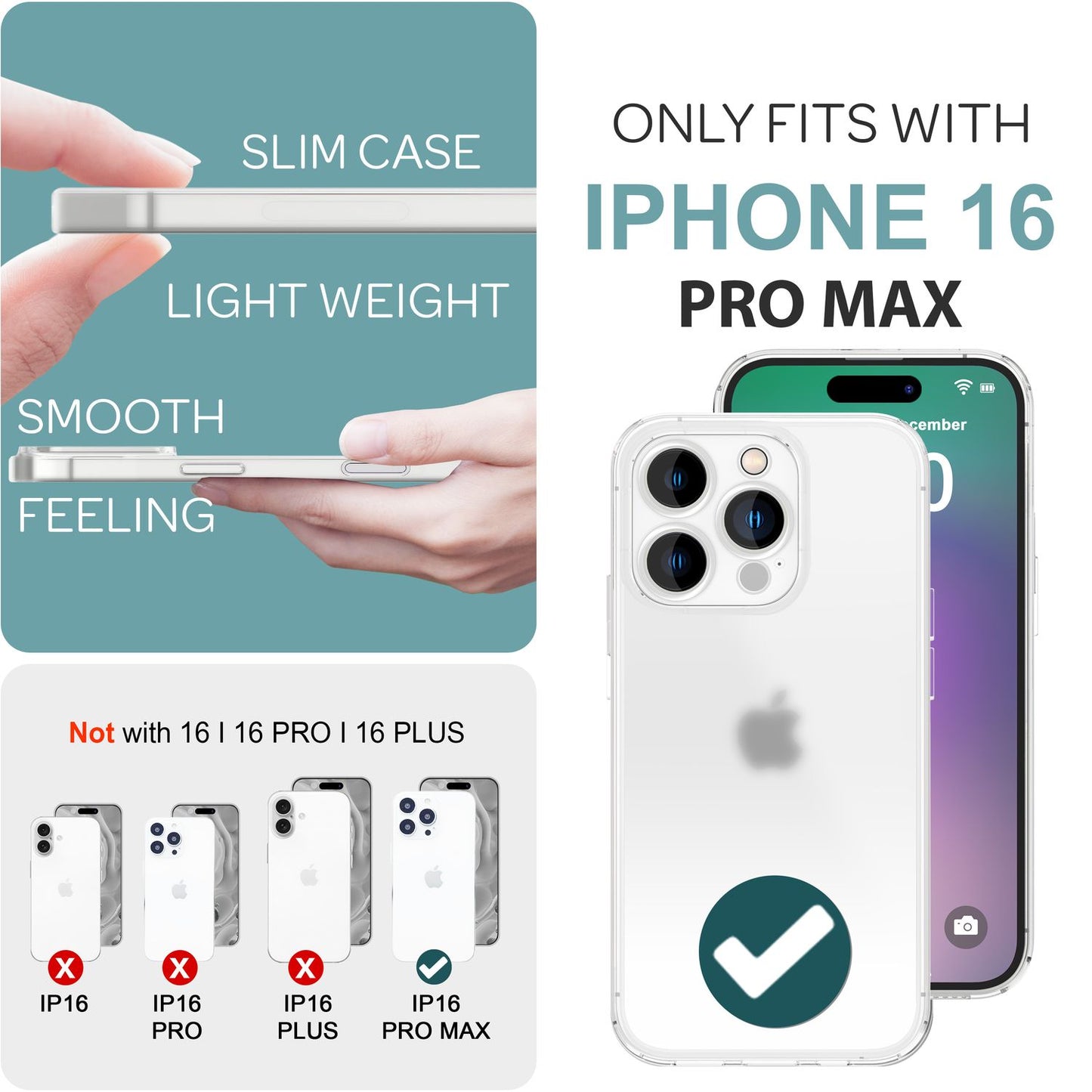 NALIA Ultra Slim Hardcase für iPhone 16 Pro Max – Matt-Transparent & 0.3mm Dünn – PHANTOM (Hauchdünnes Cover & Kamera-Vollschutz) – Marke aus Berlin