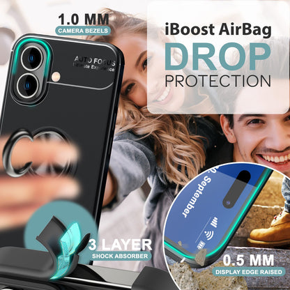 NALIA Ringhülle für iPhone 16 Plus – Ring-Ständer 360° & für Magnet-Halter – GRIP360 (Mattiertes Silikon Case) – Marke aus Berlin