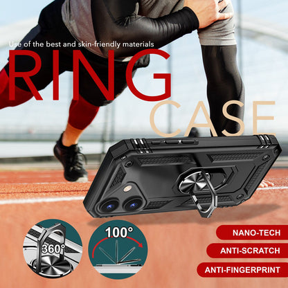 NALIA Panzerhülle für iPhone 16 Plus – Ring-Ständer 360° & Magnet-Halterung Kompatibel – RINGDEFEND (Stoßfestes Outdoor Case) – Marke aus Berlin