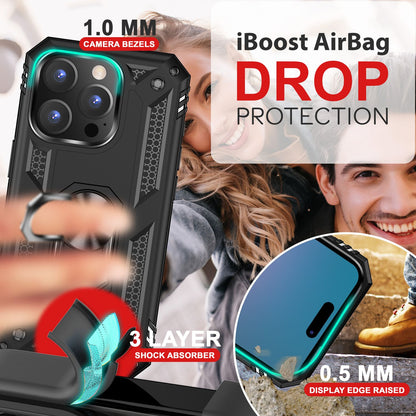 NALIA Panzerhülle für iPhone 16 Pro – Ring-Ständer 360° & Magnet-Halterung Kompatibel – RINGDEFEND (Stoßfestes Outdoor Case) – Marke aus Berlin
