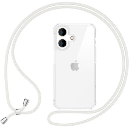 NALIA Handykette für iPhone 16 Plus – Transparentes Hybrid-Case & Band – HANGIT PRO (Anti-Gelb Rückseite & Verstellbar) – Marke aus Berlin