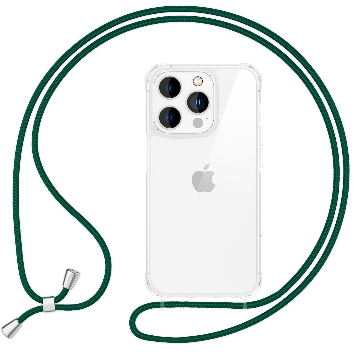 NALIA Handykette für iPhone 16 Pro – Transparentes Hybrid-Case & Band – HANGIT PRO (Anti-Gelb Rückseite & Verstellbar) – Marke aus Berlin