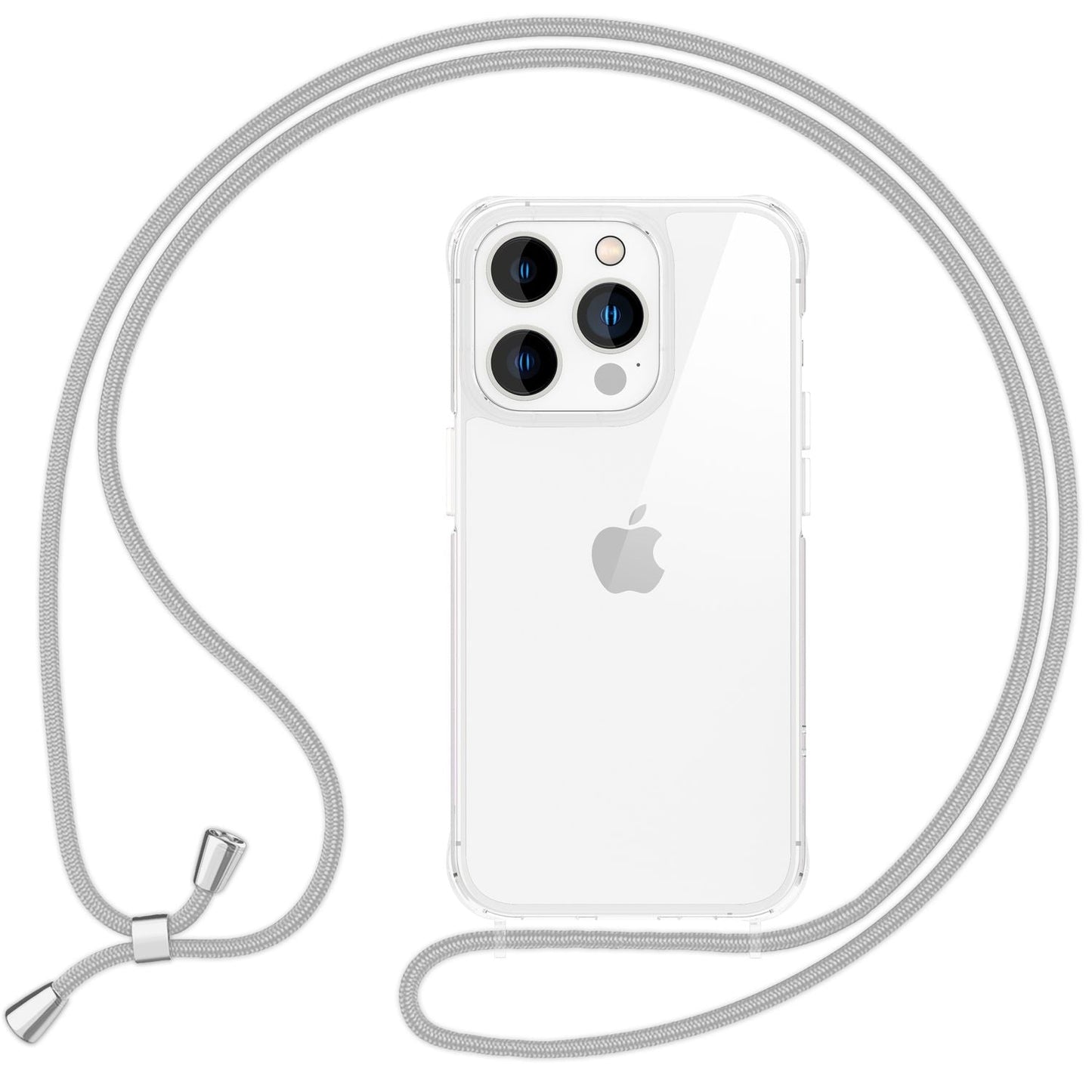 NALIA Handykette für iPhone 16 Pro – Transparentes Hybrid-Case & Band – HANGIT PRO (Anti-Gelb Rückseite & Verstellbar) – Marke aus Berlin