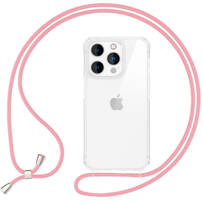NALIA Handykette für iPhone 16 Pro – Transparentes Hybrid-Case & Band – HANGIT PRO (Anti-Gelb Rückseite & Verstellbar) – Marke aus Berlin