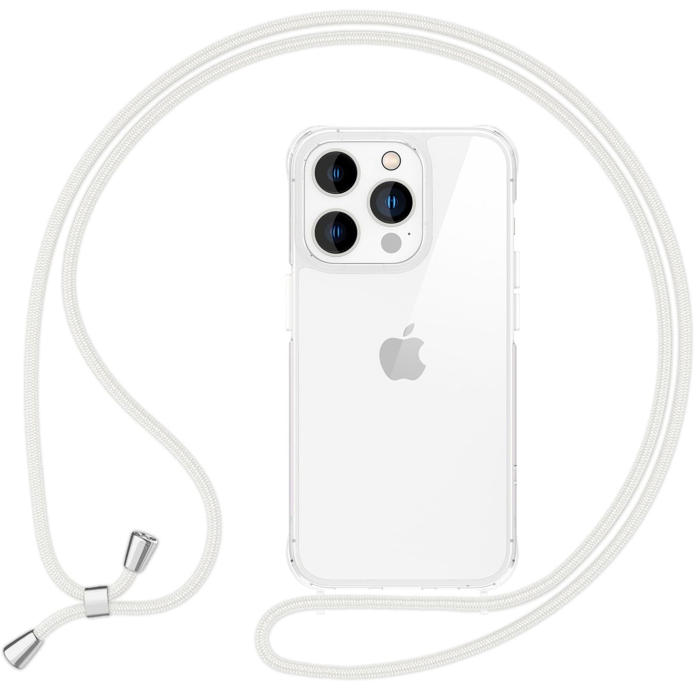 NALIA Handykette für iPhone 16 Pro – Transparentes Hybrid-Case & Band – HANGIT PRO (Anti-Gelb Rückseite & Verstellbar) – Marke aus Berlin