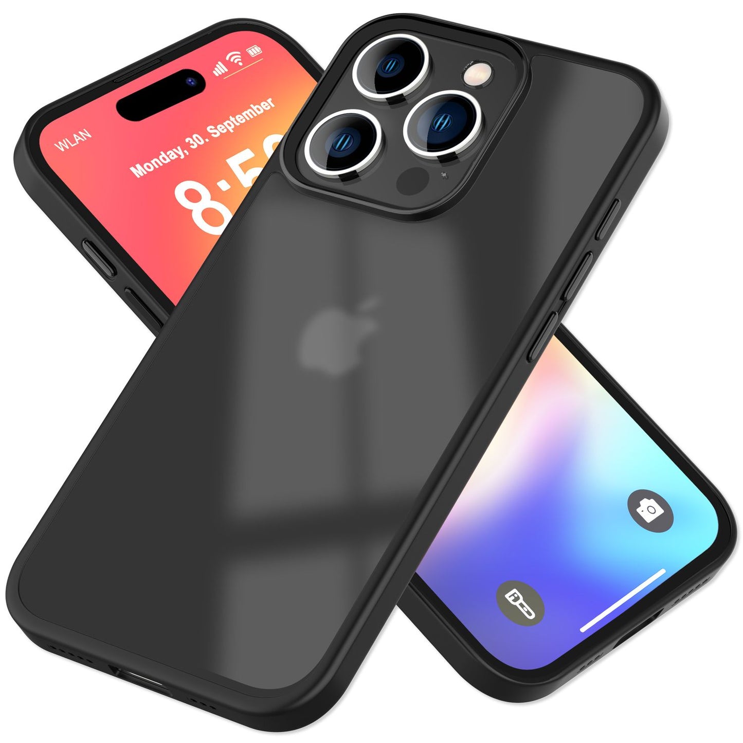 NALIA Matte Handyhülle für iPhone 16 Pro – Stoßfester Silikon-Rahmen & Semi-Transparent – FUZION (Anti-Fingerprint Case) – Marke aus Berlin