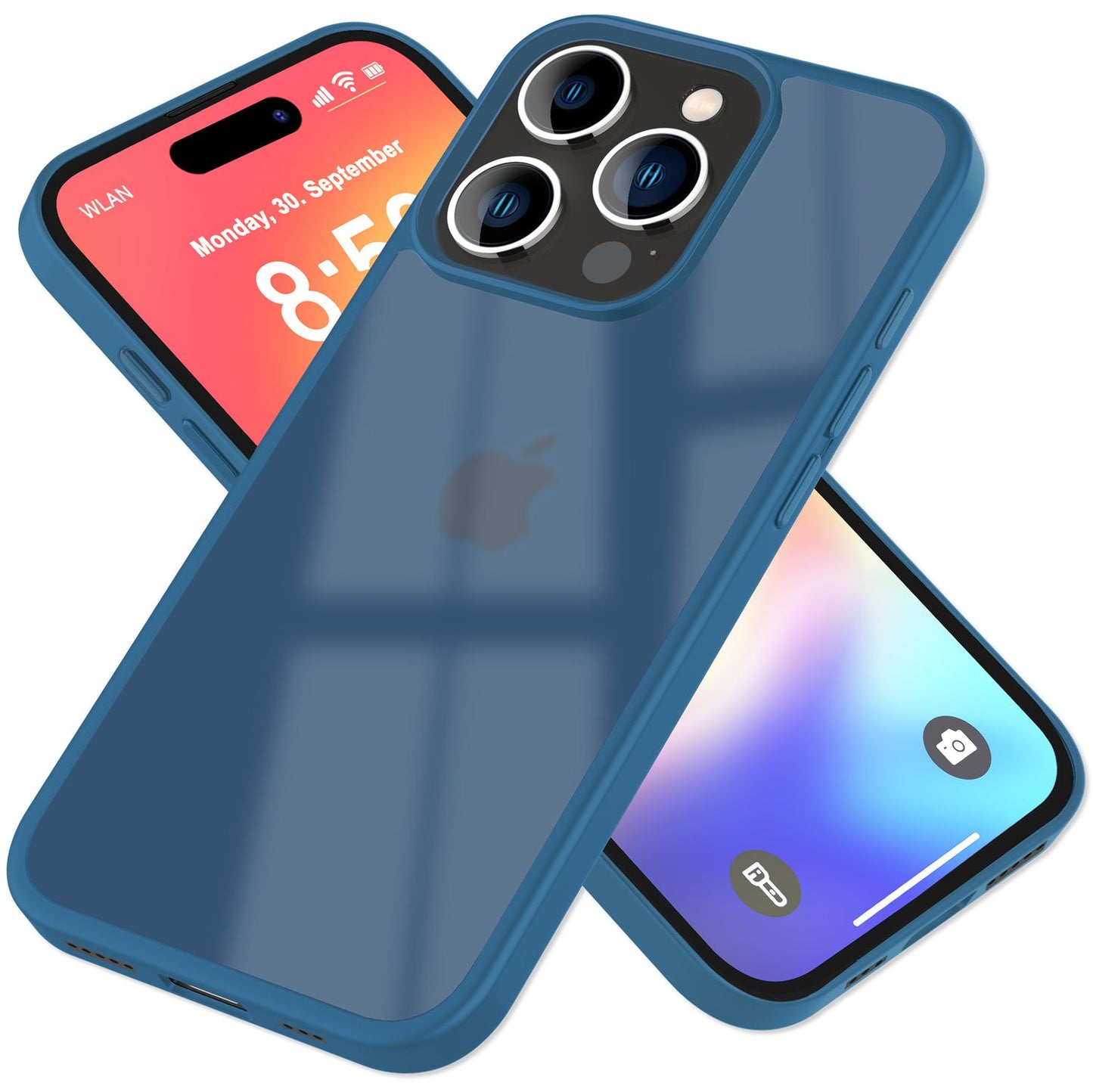 NALIA Matte Handyhülle für iPhone 16 Pro – Stoßfester Silikon-Rahmen & Semi-Transparent – FUZION (Anti-Fingerprint Case) – Marke aus Berlin