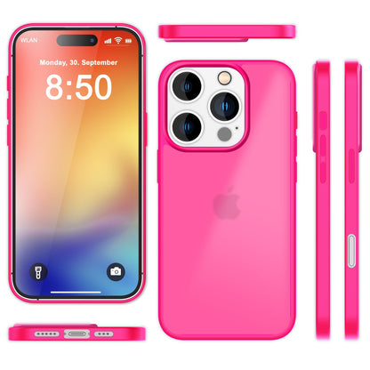 NALIA Matte Handyhülle für iPhone 16 Pro – Stoßfester Silikon-Rahmen & Semi-Transparent – FUZION (Anti-Fingerprint Case) – Marke aus Berlin