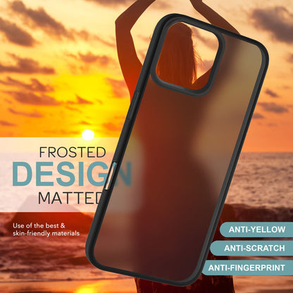 NALIA Matte Handyhülle für iPhone 16 Pro Max – Stoßfester Silikon-Rahmen & Semi-Transparent – FUZION (Anti-Fingerprint Case) – Marke aus Berlin