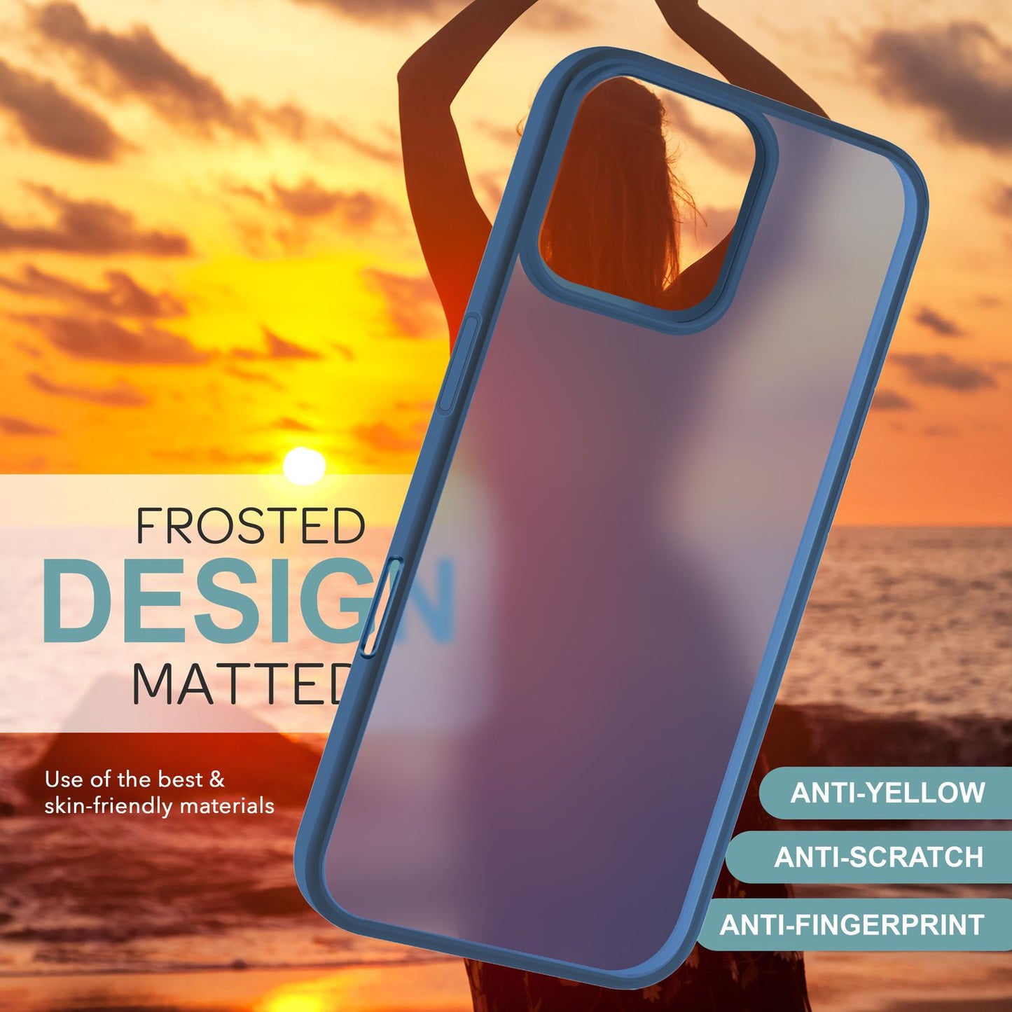 NALIA Matte Handyhülle für iPhone 16 Pro Max – Stoßfester Silikon-Rahmen & Semi-Transparent – FUZION (Anti-Fingerprint Case) – Marke aus Berlin