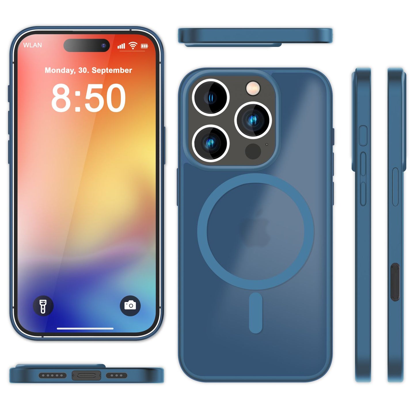 NALIA Matte Handyhülle für iPhone 16 Pro Max – Stoßfester Silikon-Rahmen & Semi-Transparent – FUZION (Anti-Fingerprint Case) – Marke aus Berlin