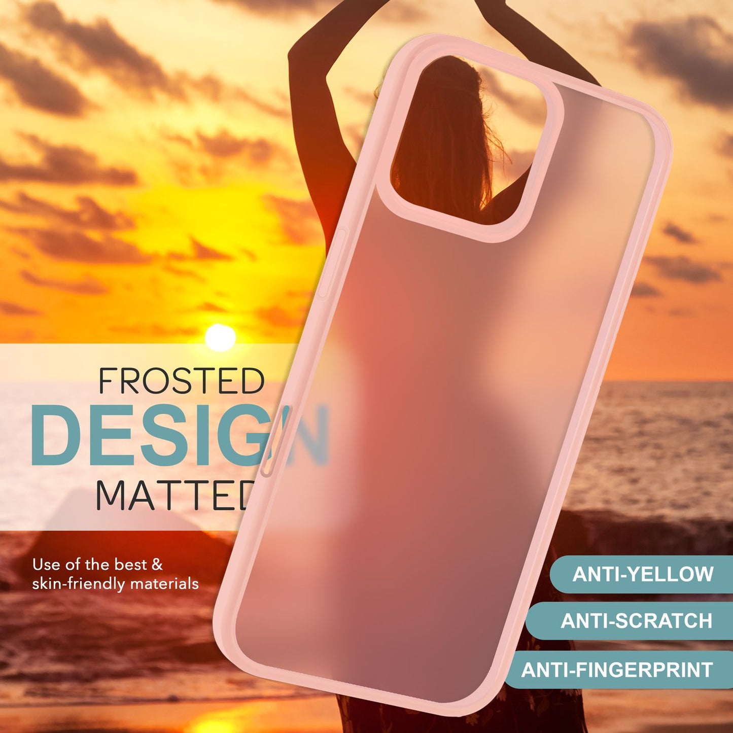 NALIA Matte Handyhülle für iPhone 16 Pro Max – Stoßfester Silikon-Rahmen & Semi-Transparent – FUZION (Anti-Fingerprint Case) – Marke aus Berlin