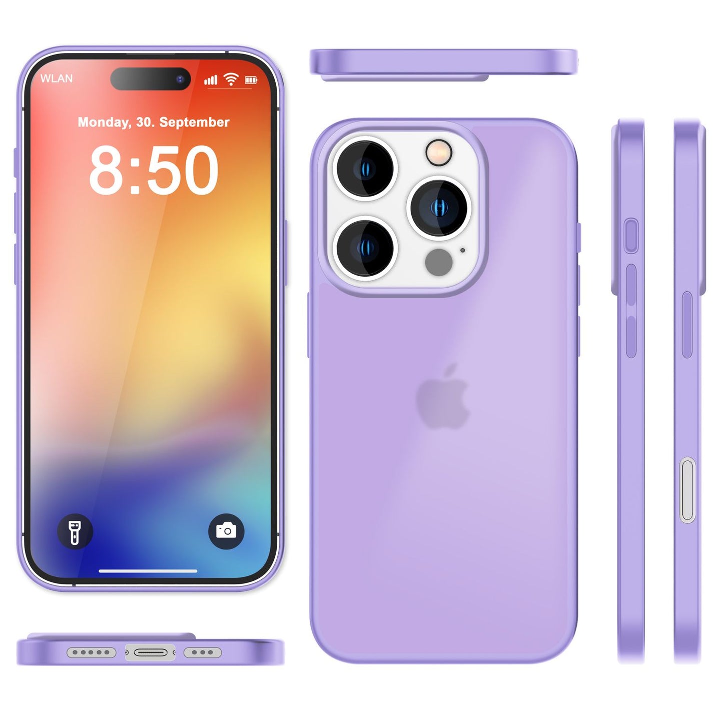 NALIA Matte Handyhülle für iPhone 16 Pro Max – Stoßfester Silikon-Rahmen & Semi-Transparent – FUZION (Anti-Fingerprint Case) – Marke aus Berlin