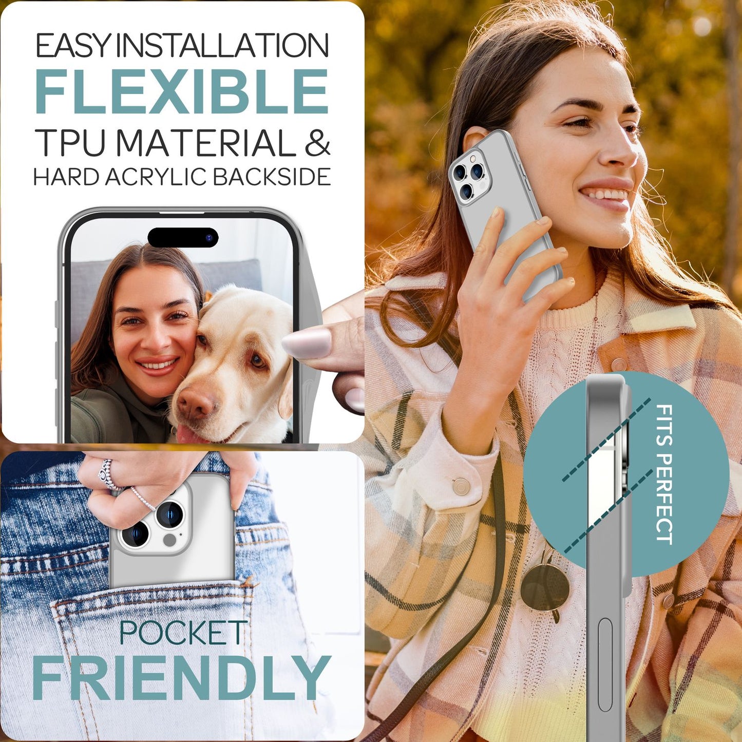 NALIA Matte Handyhülle für iPhone 16 Pro Max – Stoßfester Silikon-Rahmen & Semi-Transparent – FUZION (Anti-Fingerprint Case) – Marke aus Berlin