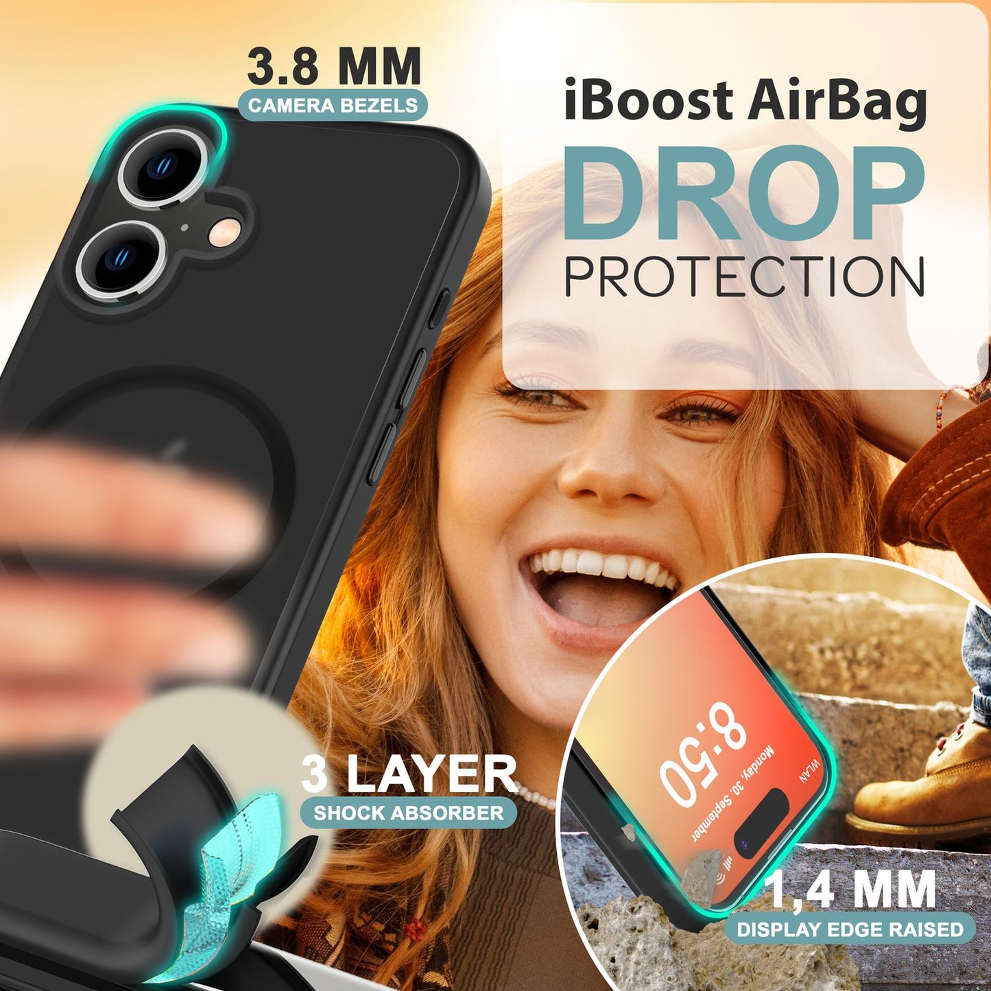 NALIA Magnet-Case für iPhone 16 – Matt-Transparent & MagSafe Kompatibel – MATTEX (Rutschfest, Stoßfest & Anti-Fingerabdruck) – Marke aus Berlin