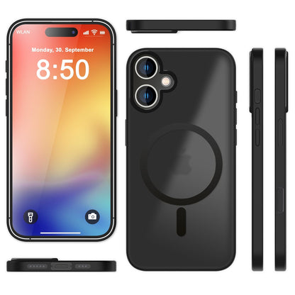 NALIA Magnet-Case für iPhone 16 – Matt-Transparent & MagSafe Kompatibel – MATTEX (Rutschfest, Stoßfest & Anti-Fingerabdruck) – Marke aus Berlin