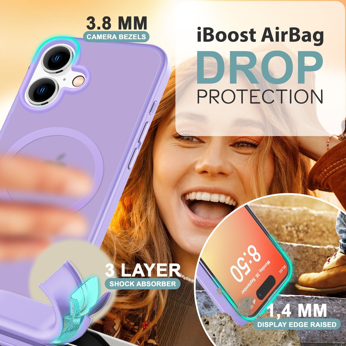 NALIA Magnet-Case für iPhone 16 – Matt-Transparent & MagSafe Kompatibel – MATTEX (Rutschfest, Stoßfest & Anti-Fingerabdruck) – Marke aus Berlin