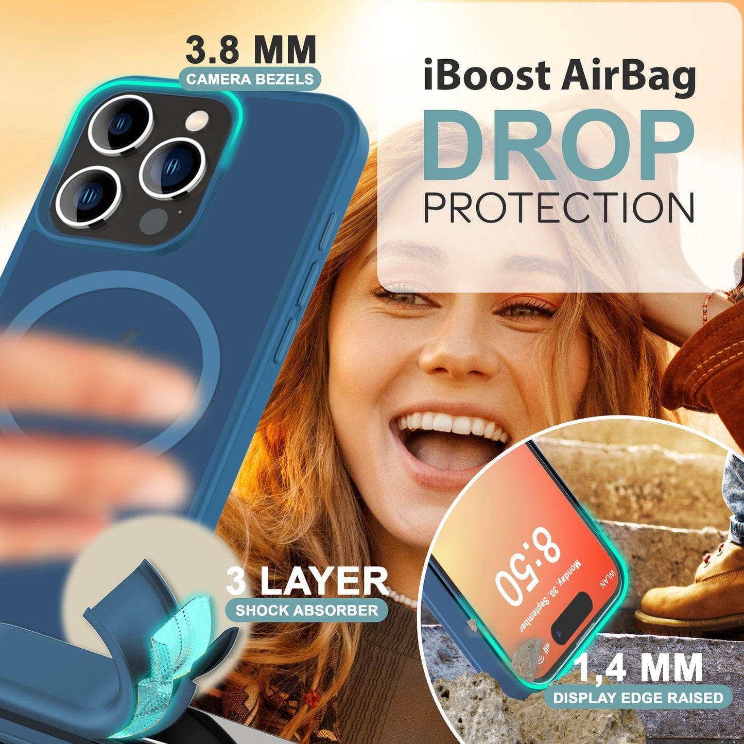 NALIA Magnet-Case für iPhone 16 Pro – Matt-Transparent & MagSafe Kompatibel – MATTEX (Rutschfest, Stoßfest & Anti-Fingerabdruck) – Marke aus Berlin