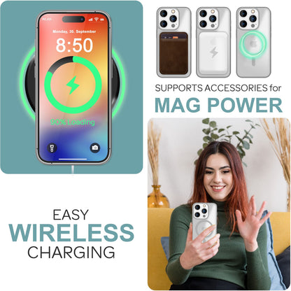 NALIA Magnet-Case für iPhone 16 Pro – Matt-Transparent & MagSafe Kompatibel – MATTEX (Rutschfest, Stoßfest & Anti-Fingerabdruck) – Marke aus Berlin