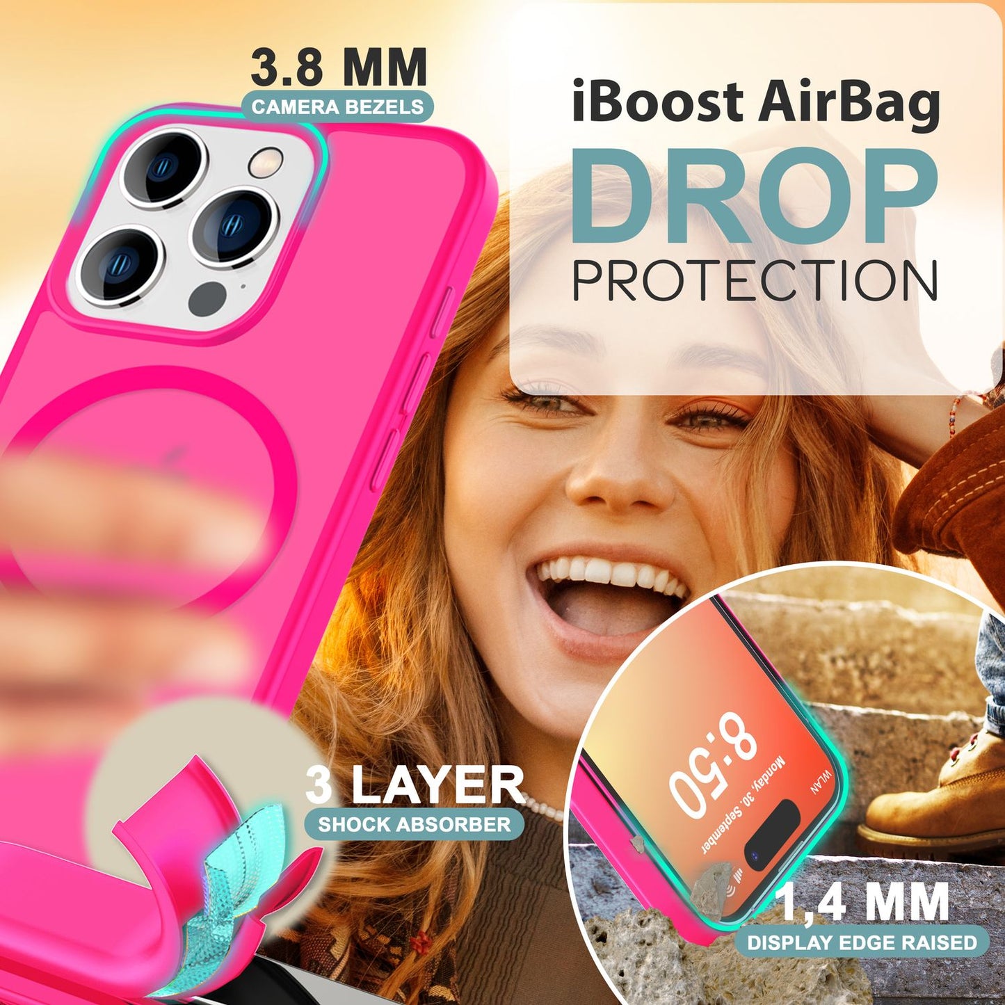 NALIA Magnet-Case für iPhone 16 Pro – Matt-Transparent & MagSafe Kompatibel – MATTEX (Rutschfest, Stoßfest & Anti-Fingerabdruck) – Marke aus Berlin