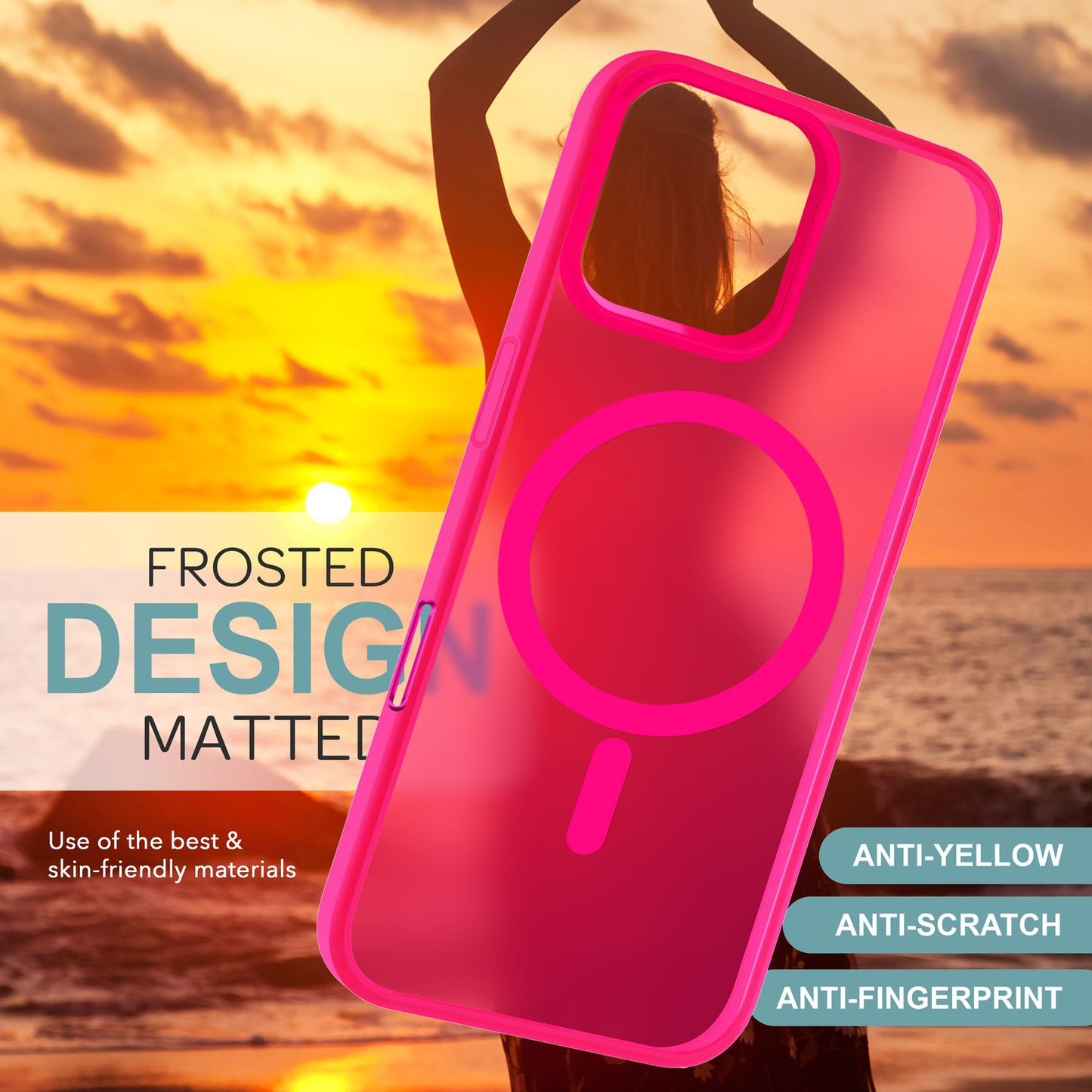NALIA Magnet-Case für iPhone 16 Pro – Matt-Transparent & MagSafe Kompatibel – MATTEX (Rutschfest, Stoßfest & Anti-Fingerabdruck) – Marke aus Berlin