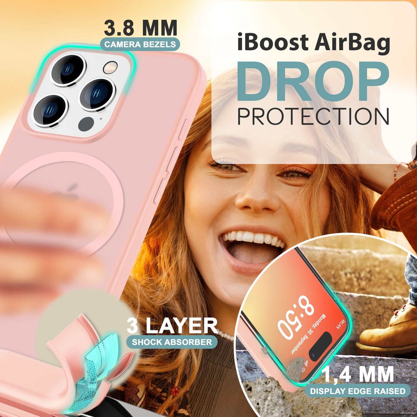 NALIA Magnet-Case für iPhone 16 Pro – Matt-Transparent & MagSafe Kompatibel – MATTEX (Rutschfest, Stoßfest & Anti-Fingerabdruck) – Marke aus Berlin