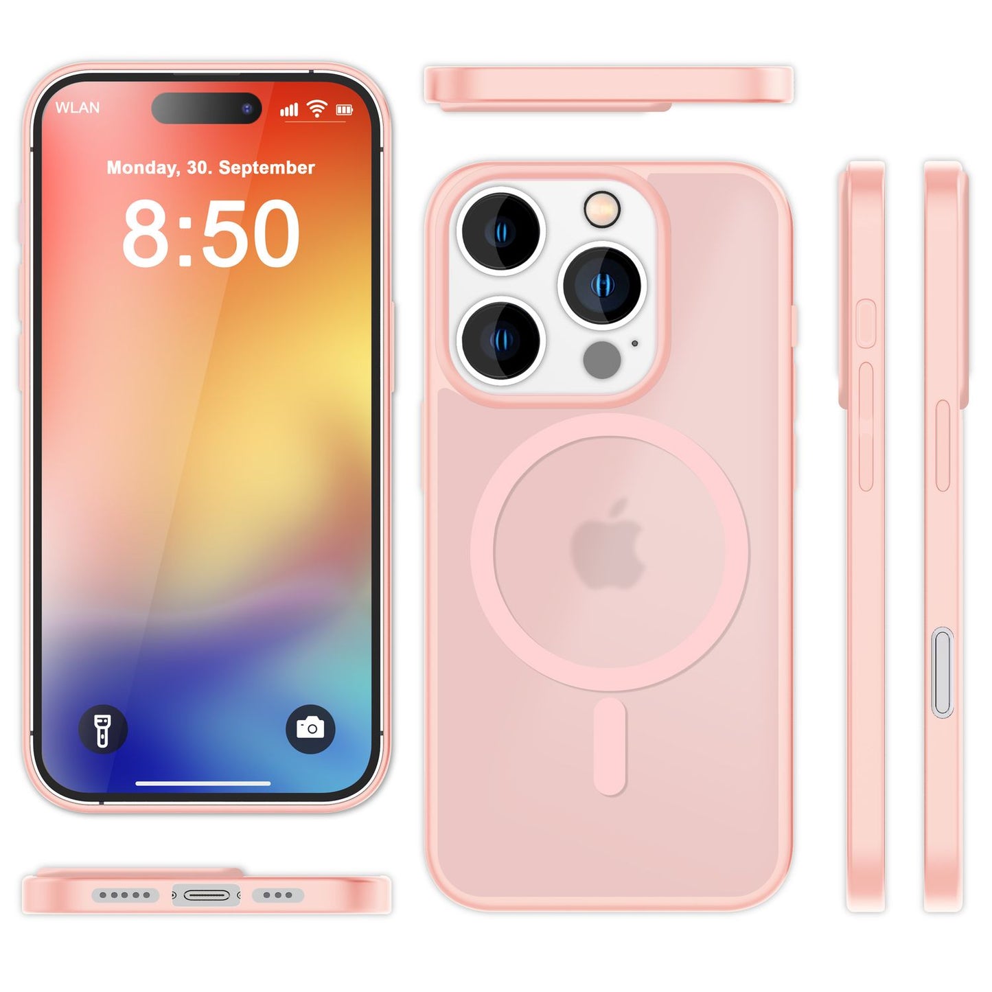 NALIA Magnet-Case für iPhone 16 Pro – Matt-Transparent & MagSafe Kompatibel – MATTEX (Rutschfest, Stoßfest & Anti-Fingerabdruck) – Marke aus Berlin