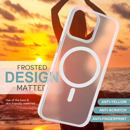NALIA Magnet-Case für iPhone 16 Pro – Matt-Transparent & MagSafe Kompatibel – MATTEX (Rutschfest, Stoßfest & Anti-Fingerabdruck) – Marke aus Berlin