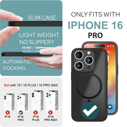 NALIA Magnet-Case für iPhone 16 Pro – Matt-Transparent & MagSafe Kompatibel – MATTEX (Rutschfest, Stoßfest & Anti-Fingerabdruck) – Marke aus Berlin