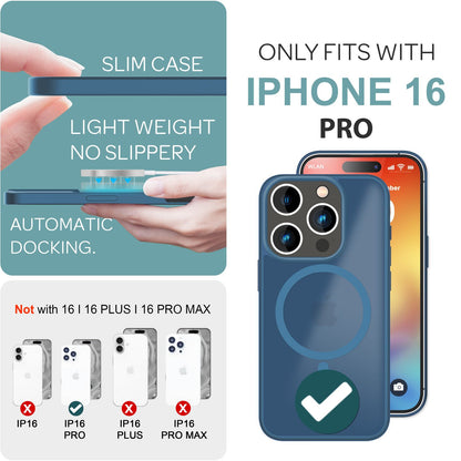 NALIA Magnet-Case für iPhone 16 Pro – Matt-Transparent & MagSafe Kompatibel – MATTEX (Rutschfest, Stoßfest & Anti-Fingerabdruck) – Marke aus Berlin