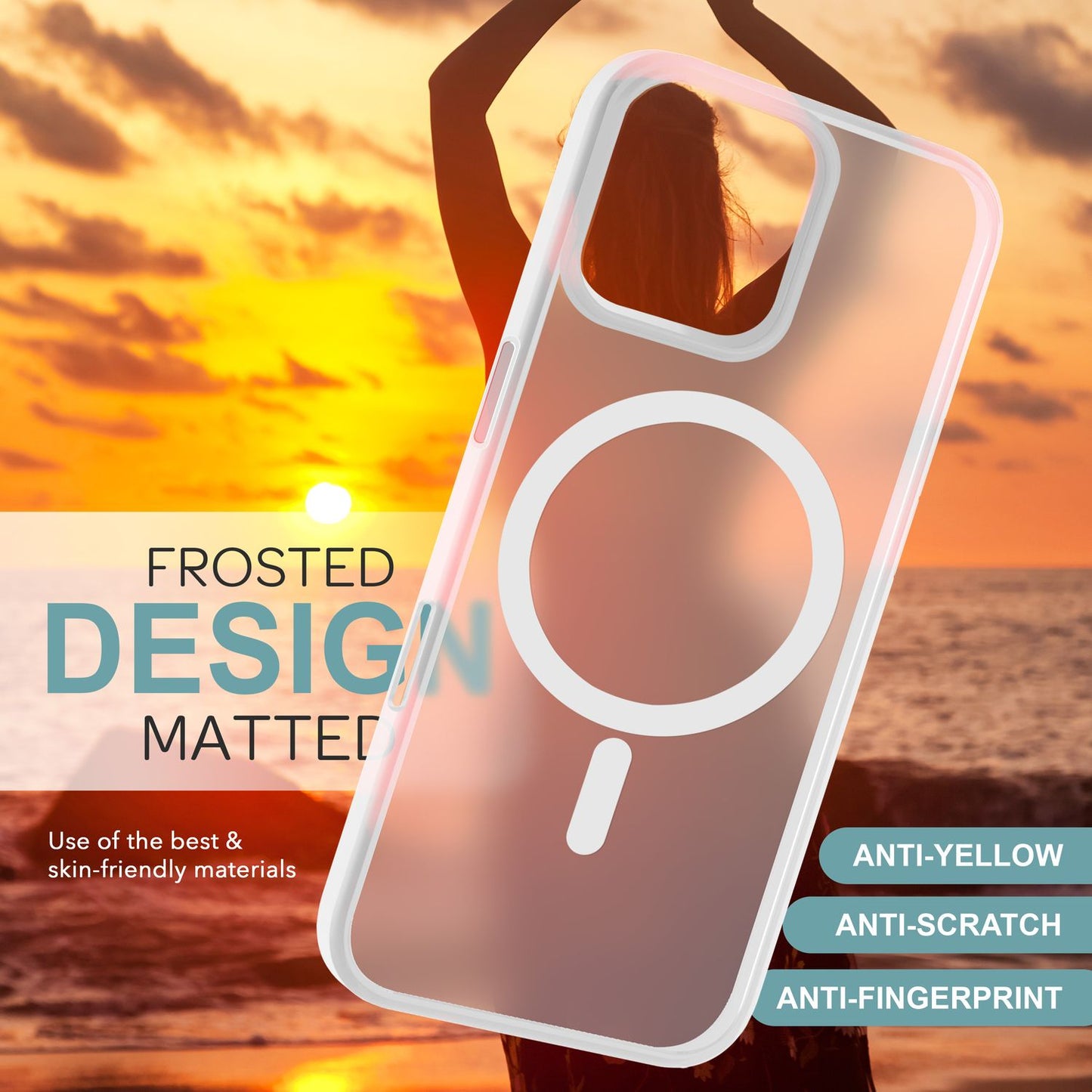 NALIA Magnet-Case für iPhone 16 Pro Max – Matt-Transparent & MagSafe Kompatibel – MATTEX (Rutschfest, Stoßfest & Anti-Fingerabdruck) – Marke aus Berlin