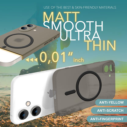 NALIA Ultra-Slim Hardcase für iPhone 16 – MagSafe kompatibel & 0.3mm Dünn – THINIX (Mattes & Schlankes Case) – Marke aus Berlin