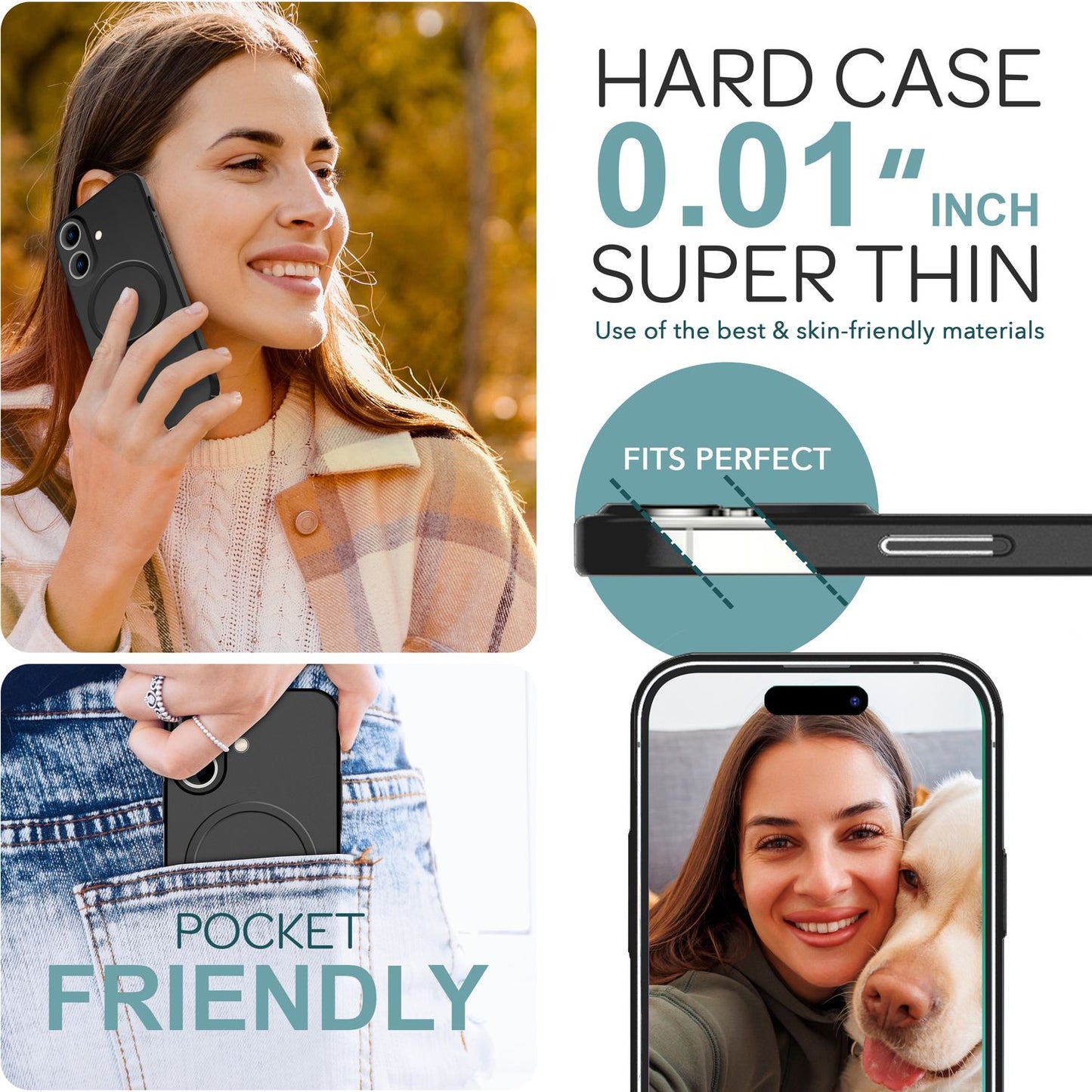 NALIA Ultra-Slim Hardcase für iPhone 16 Plus – MagSafe kompatibel & 0.3mm Dünn – THINIX (Mattes & Schlankes Case) – Marke aus Berlin
