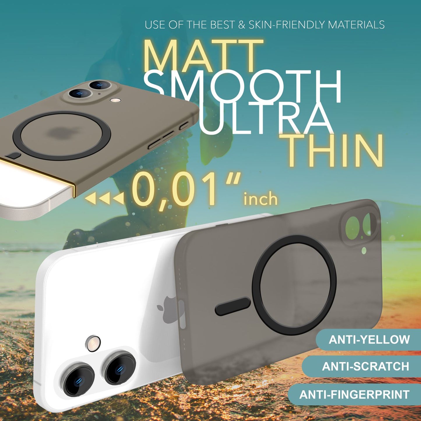 NALIA Ultra-Slim Hardcase für iPhone 16 Plus – MagSafe kompatibel & 0.3mm Dünn – THINIX (Mattes & Schlankes Case) – Marke aus Berlin