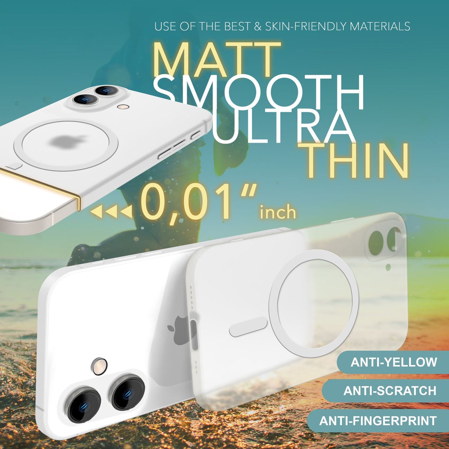 NALIA Ultra-Slim Hardcase für iPhone 16 Plus – MagSafe kompatibel & 0.3mm Dünn – THINIX (Mattes & Schlankes Case) – Marke aus Berlin