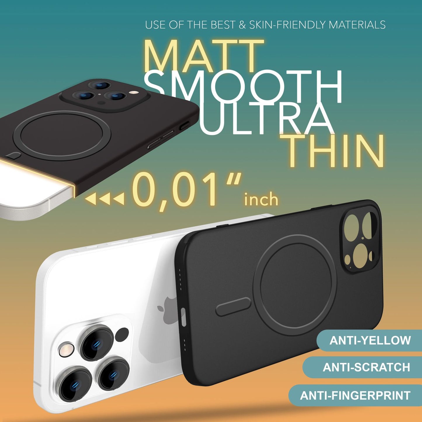 NALIA Ultra-Slim Hardcase für iPhone 16 Pro – MagSafe kompatibel & 0.3mm Dünn – THINIX (Mattes & Schlankes Case) – Marke aus Berlin