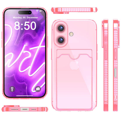 NALIA Neon Silikonhülle für iPhone 16 – Kartenfach & Knallige Signal-Farbe – CARDPOP (Anti-Shock Handyhülle) – Marke aus Berlin