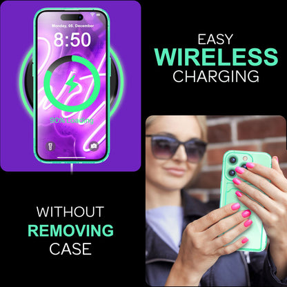 NALIA Neon Silikonhülle für iPhone 16 Pro – Kartenfach & Knallige Signal-Farbe – CARDPOP (Anti-Shock Handyhülle) – Marke aus Berlin