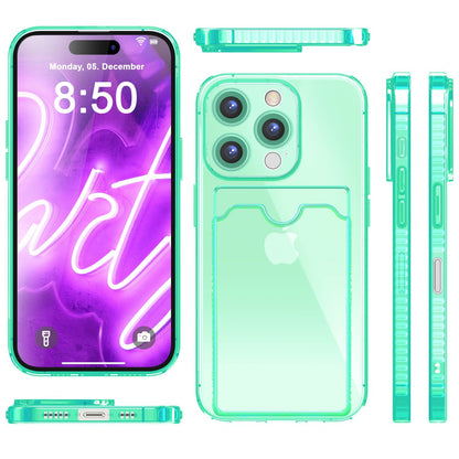 NALIA Neon Silikonhülle für iPhone 16 Pro – Kartenfach & Knallige Signal-Farbe – CARDPOP (Anti-Shock Handyhülle) – Marke aus Berlin