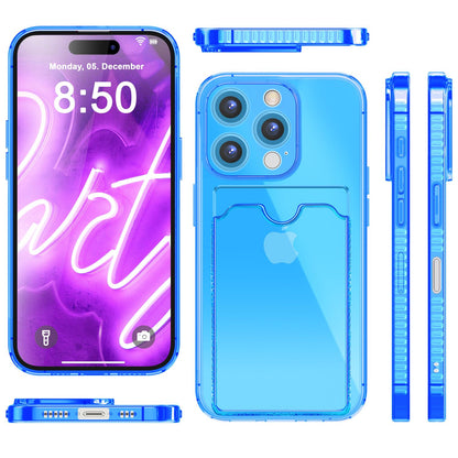 NALIA Neon Silikonhülle für iPhone 16 Pro Max – Kartenfach & Knallige Signal-Farbe – CARDPOP (Anti-Shock Handyhülle) – Marke aus Berlin