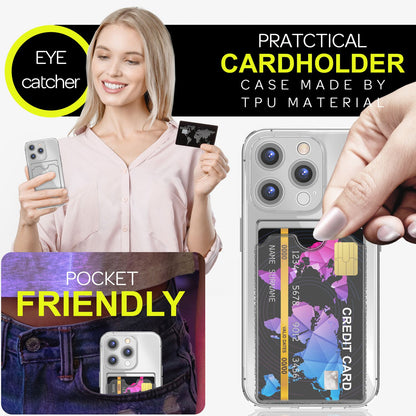 NALIA Neon Silikonhülle für iPhone 16 Pro Max – Kartenfach & Knallige Signal-Farbe – CARDPOP (Anti-Shock Handyhülle) – Marke aus Berlin