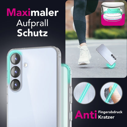 NALIA Transparente Silikonhülle für Samsung Galaxy S25 – Anti-Gelb & Rutschfest – GLAZE (Handyhülle Kristallklar, Schlank & Stoßfest) – Marke aus Berlin