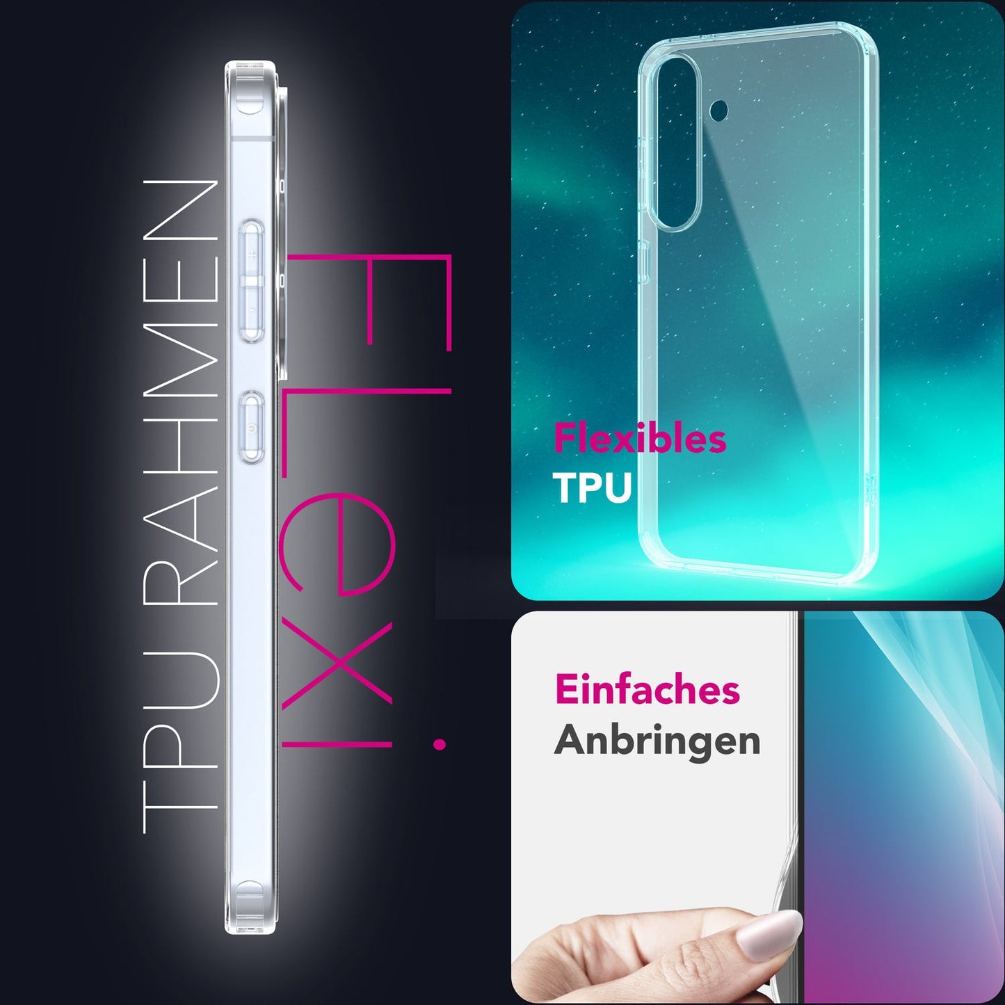 NALIA Transparente Silikonhülle für Samsung Galaxy S25 – Anti-Gelb & Rutschfest – GLAZE (Handyhülle Kristallklar, Schlank & Stoßfest) – Marke aus Berlin