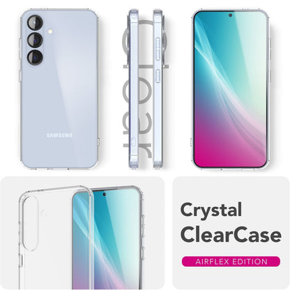 NALIA Transparente Silikonhülle für Samsung Galaxy S25 – Anti-Gelb & Rutschfest – GLAZE (Handyhülle Kristallklar, Schlank & Stoßfest) – Marke aus Berlin