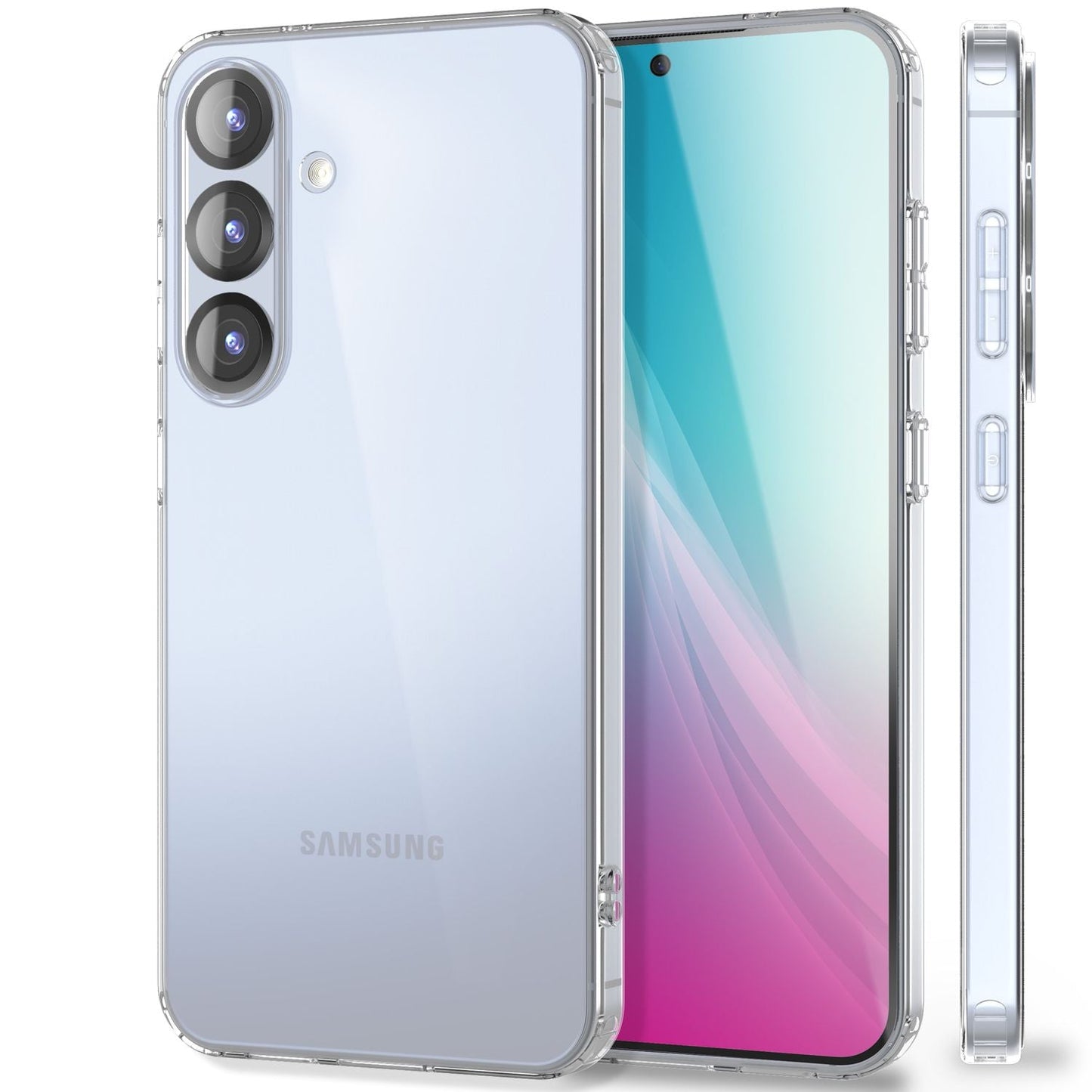 NALIA Transparente Silikonhülle für Samsung Galaxy S25 Plus – Anti-Gelb & Rutschfest – GLAZE (Handyhülle Kristallklar, Schlank & Stoßfest) – Marke aus Berlin