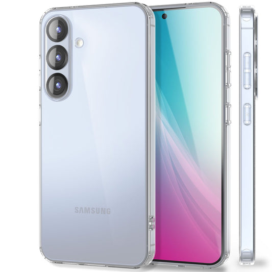 NALIA Transparente Silikonhülle für Samsung Galaxy S25 Plus – Anti-Gelb & Rutschfest – GLAZE (Handyhülle Kristallklar, Schlank & Stoßfest) – Marke aus Berlin