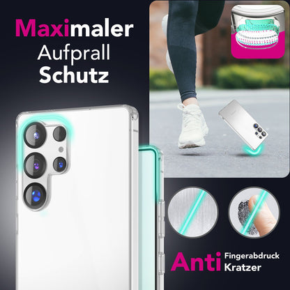 NALIA Transparente Silikonhülle für Samsung Galaxy S25 Ultra – Anti-Gelb & Rutschfest – GLAZE (Handyhülle Kristallklar, Schlank & Stoßfest) – Marke aus Berlin