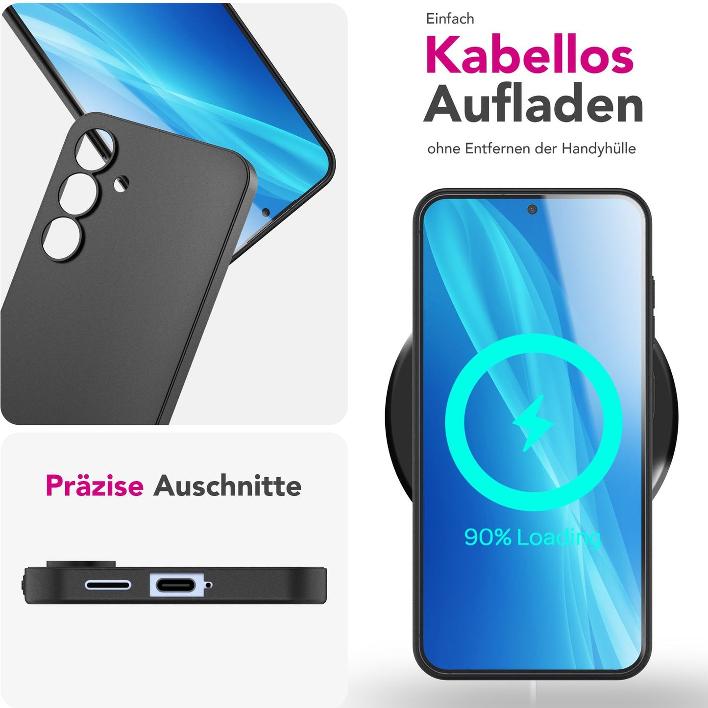 NALIA Ultra Slim Hardcase für Samsung Galaxy S25 Plus – Matt & 0.3mm Dünn – PHANTOM (Hauchdünnes Cover & Kamera-Vollschutz) – Marke aus Berlin